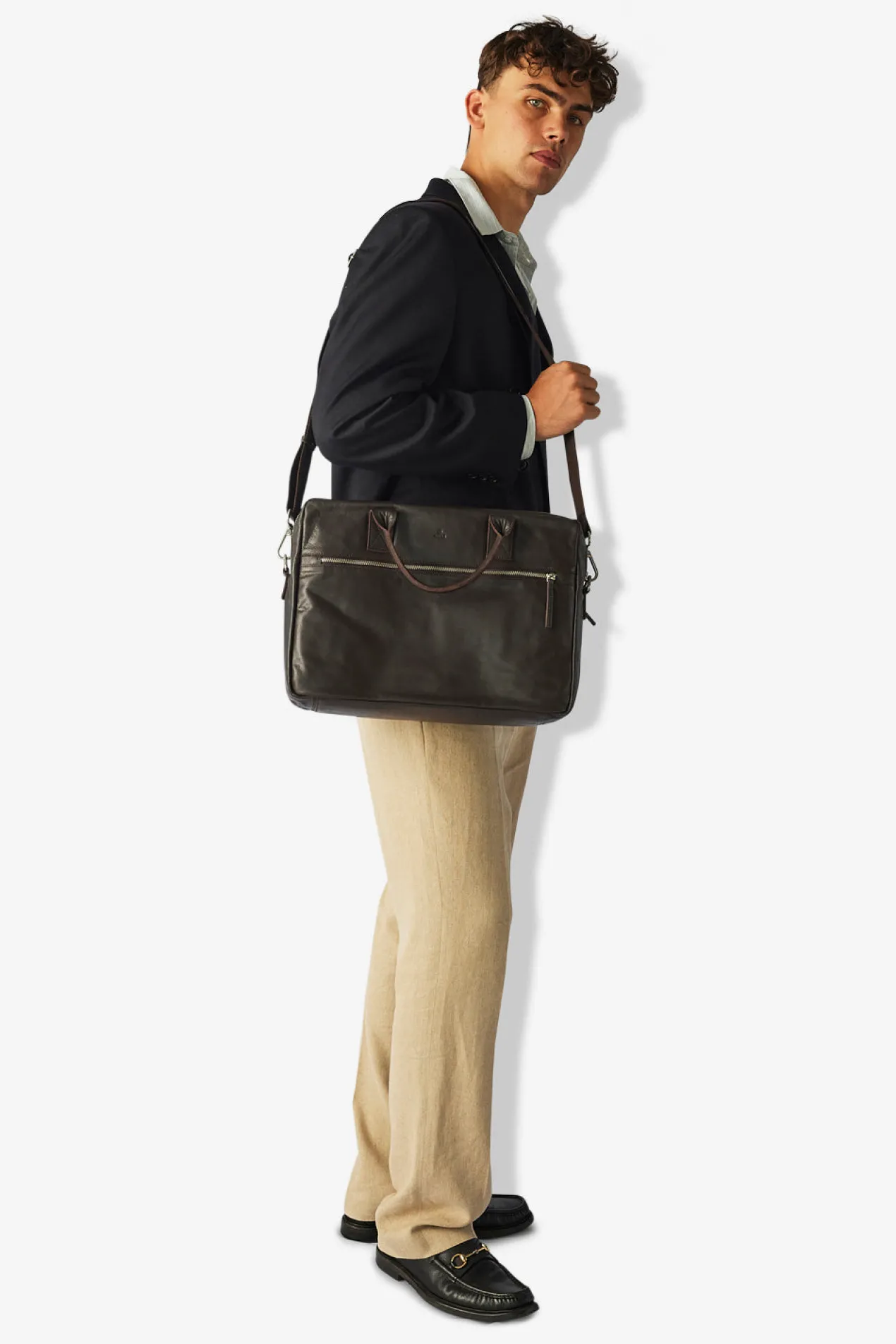 Prato briefcase Axel Dark brown