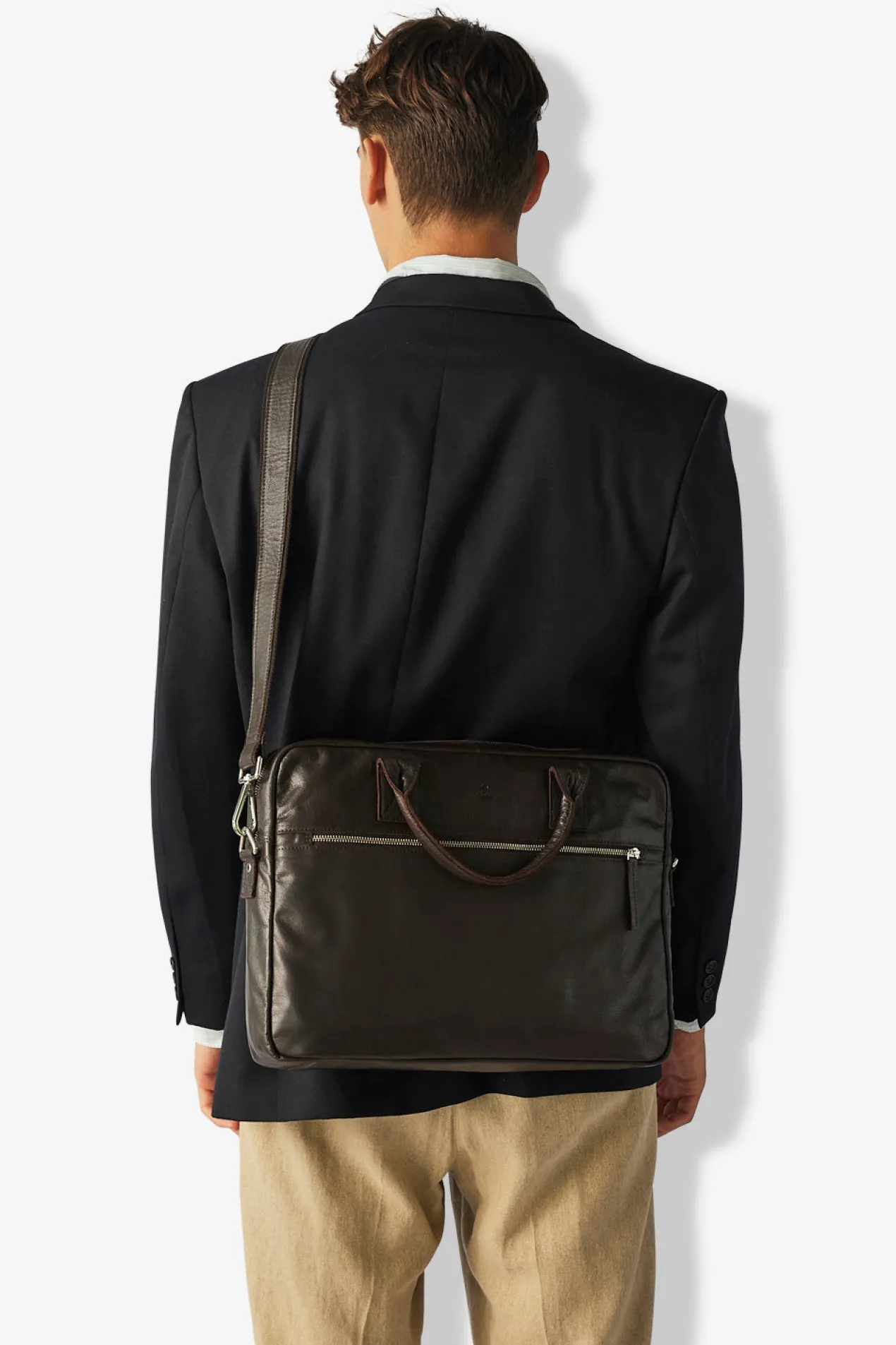 Prato briefcase Axel Dark brown